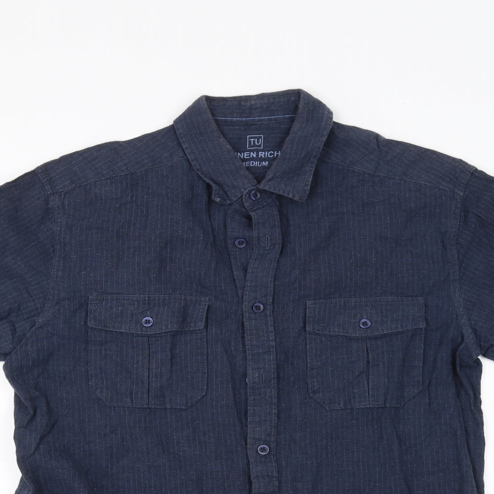 TU Mens Blue    Dress Shirt Size M