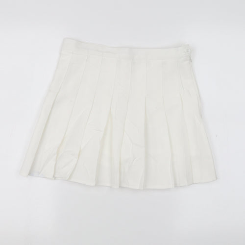 fashion&style Womens White   Pleated Skirt Size L