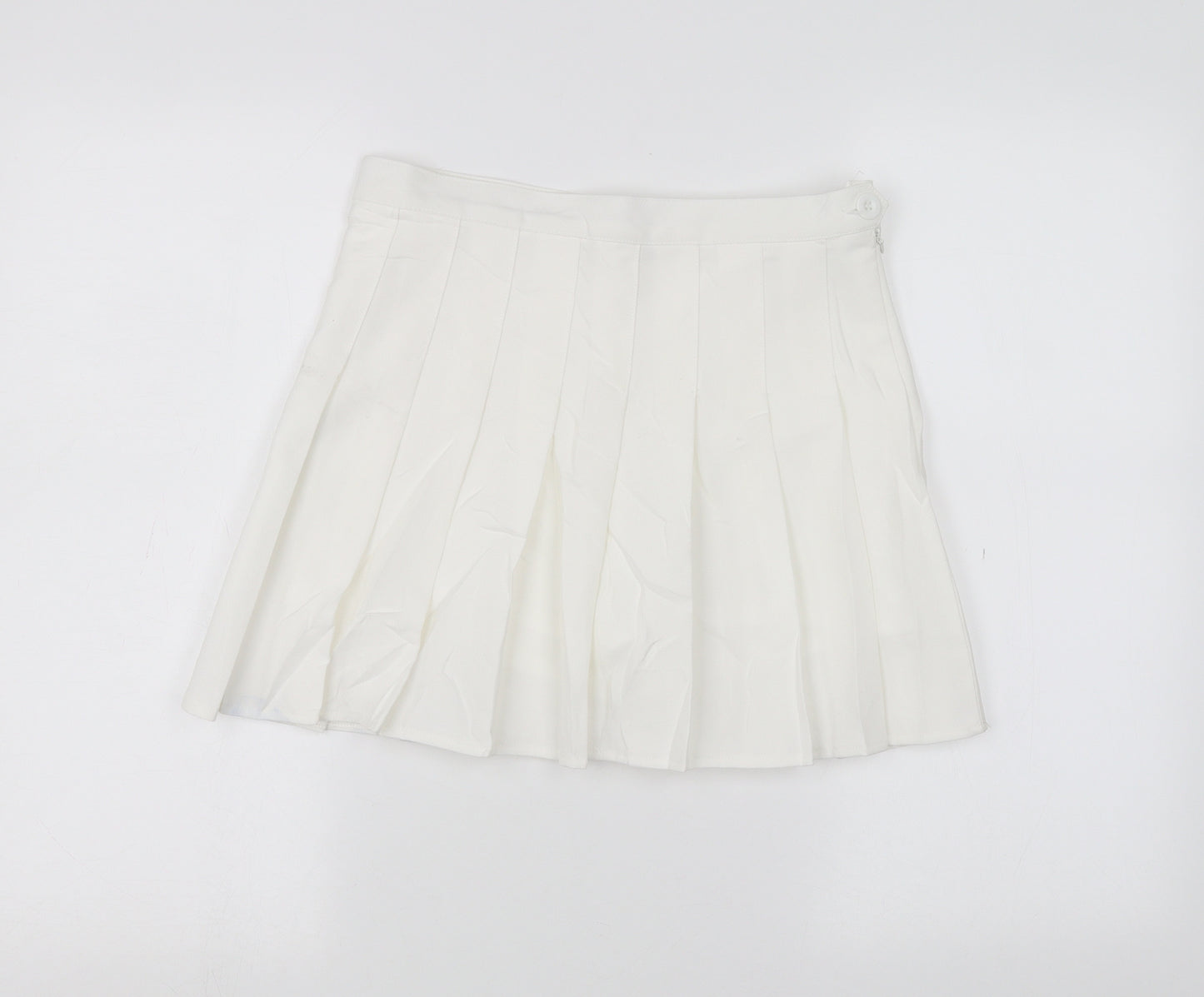 fashion&style Womens White   Pleated Skirt Size L