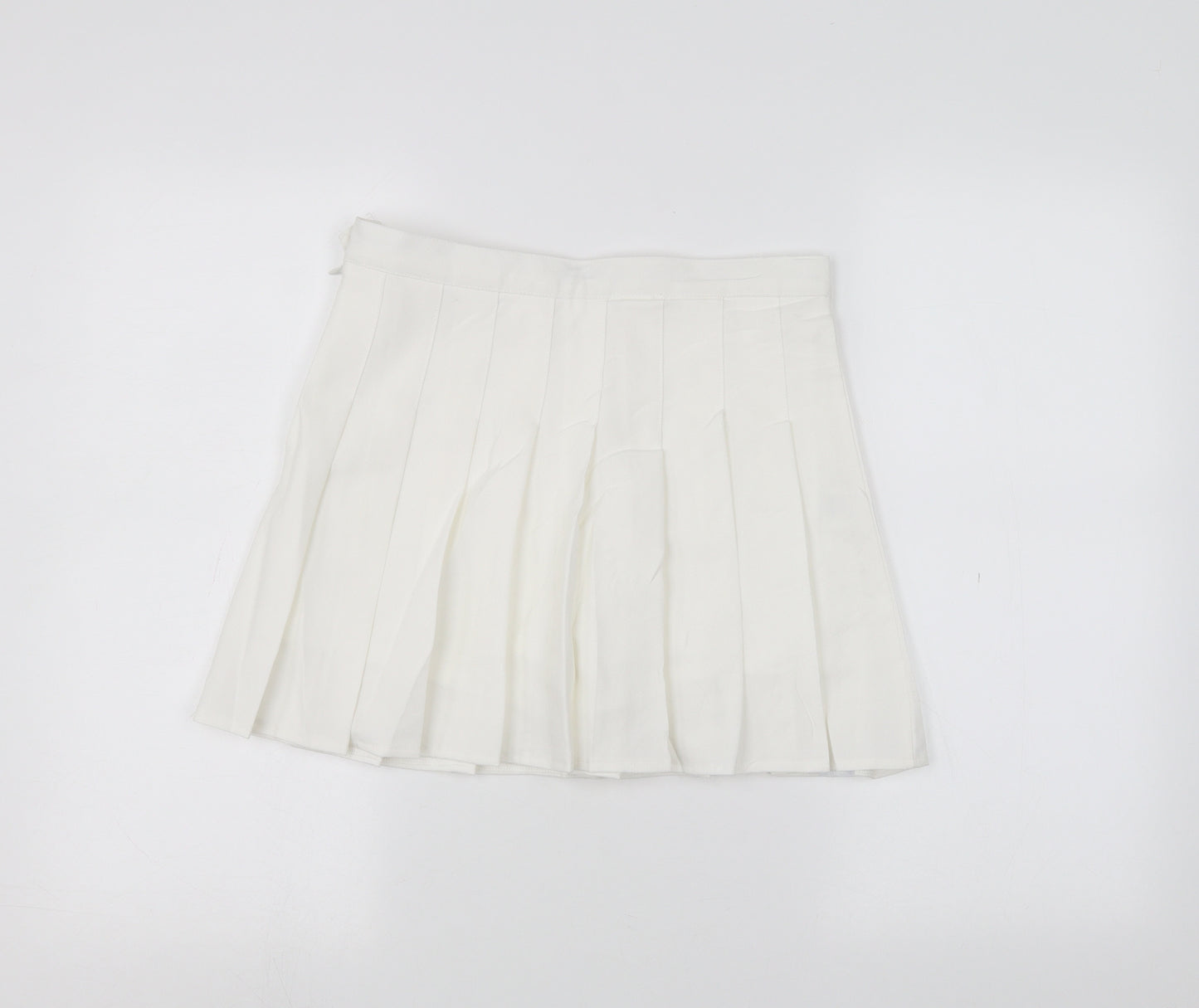 fashion&style Womens White   Pleated Skirt Size L
