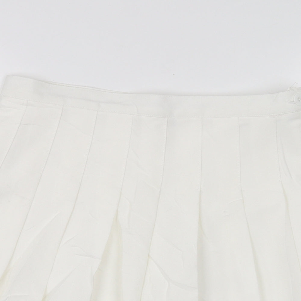 fashion&style Womens White   Pleated Skirt Size L