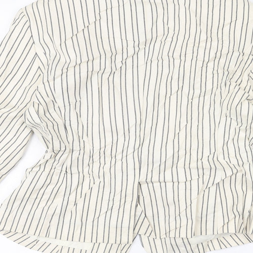 nice things Womens White Striped  Jacket  Size 12