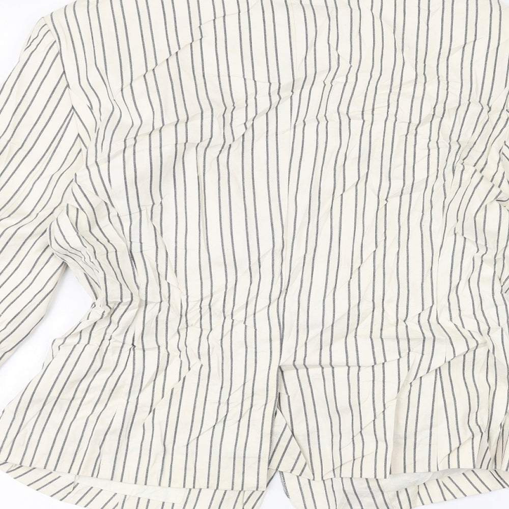 nice things Womens White Striped  Jacket  Size 12