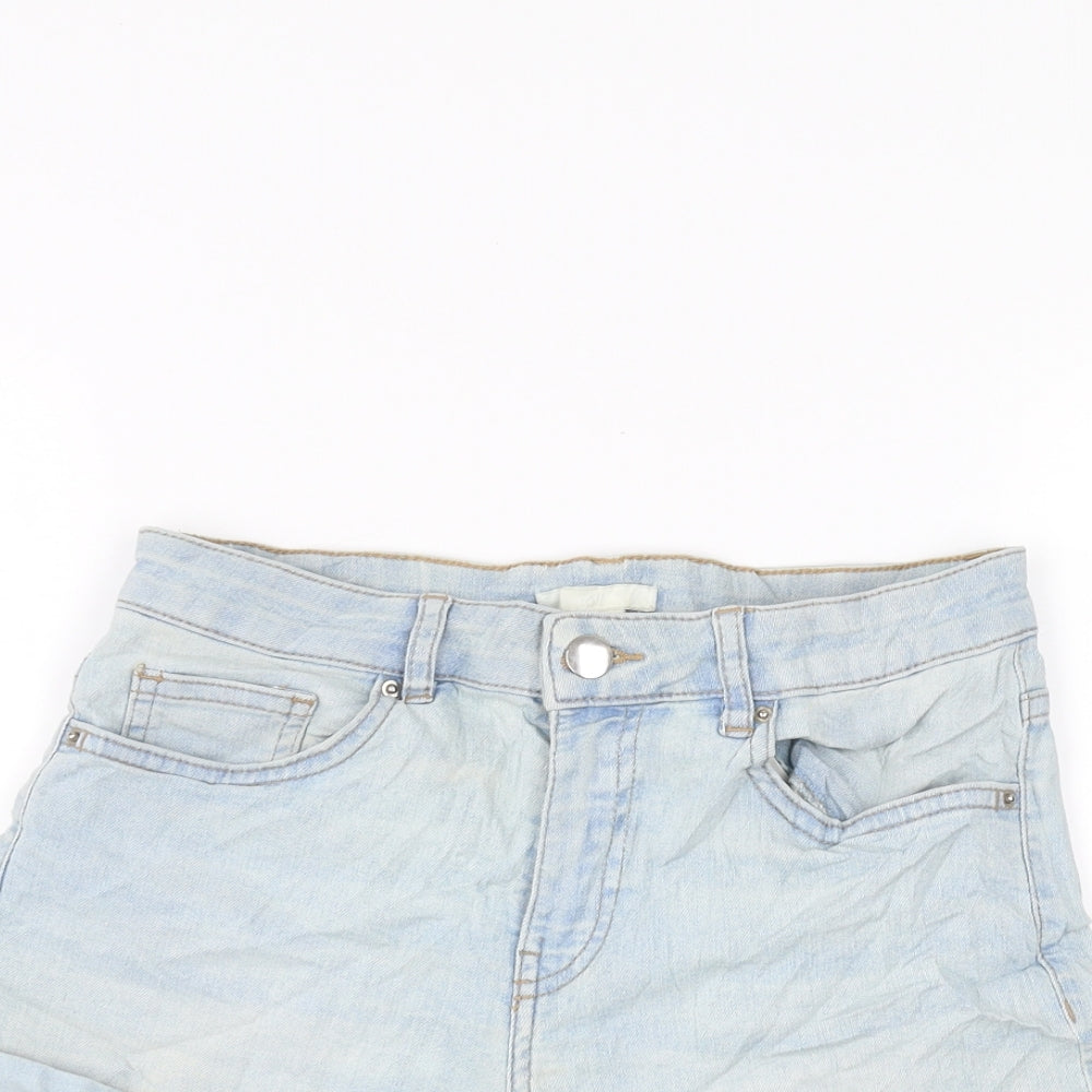 H&M Womens Blue  Denim Cut-Off Shorts Size 6