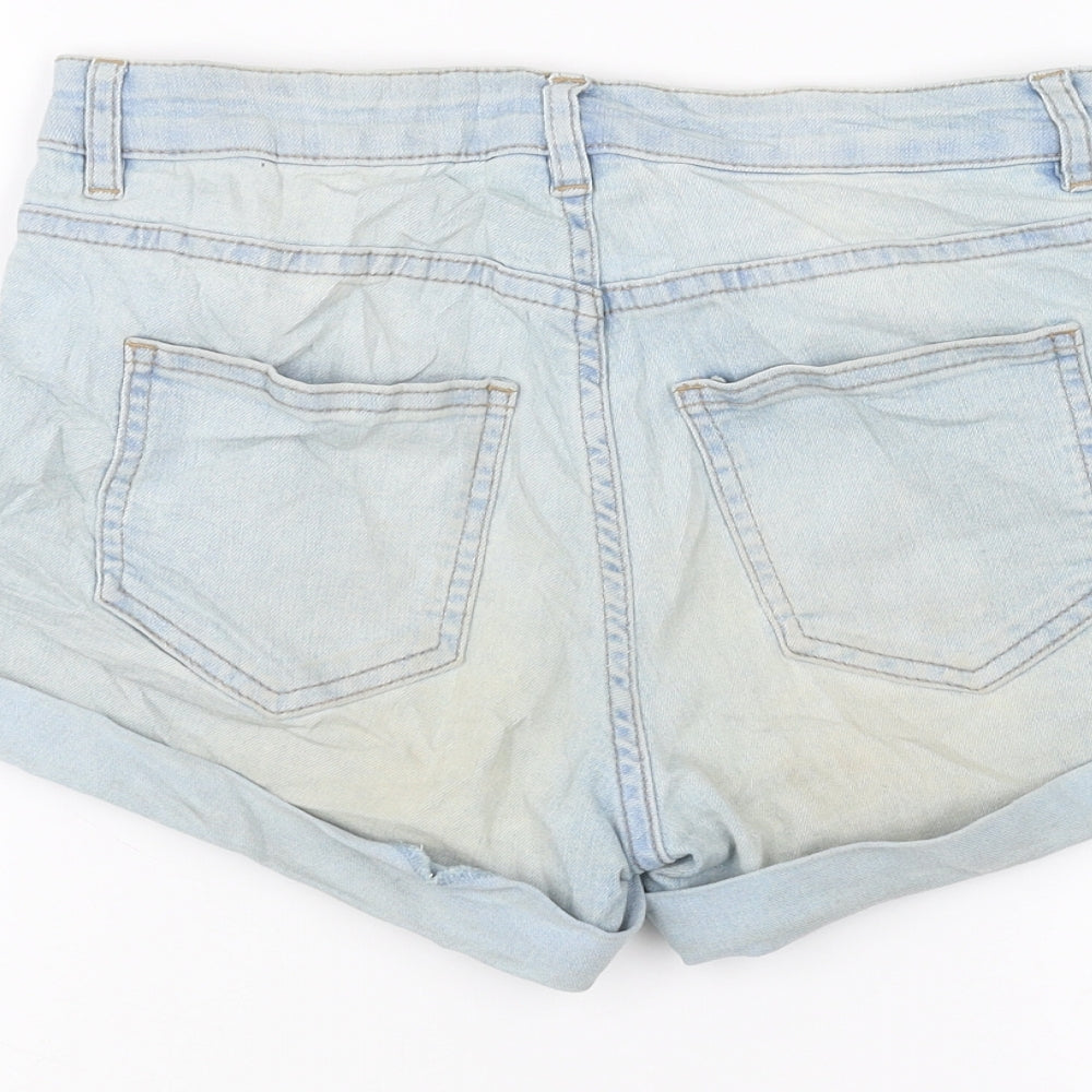 H&M Womens Blue  Denim Cut-Off Shorts Size 6