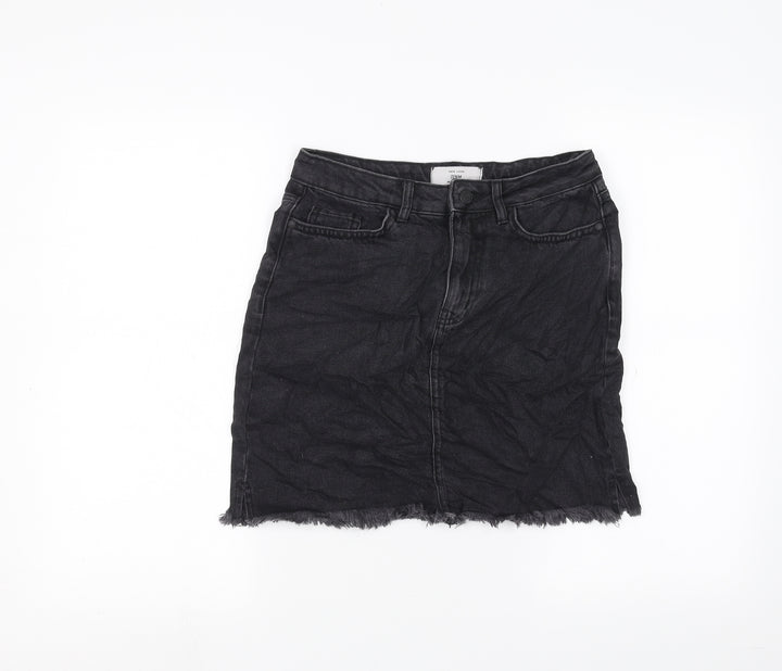 New Look Womens Black A-Line Skirt Size 8