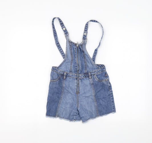 Front view of Next girls’ blue denim a-line, size 9, years