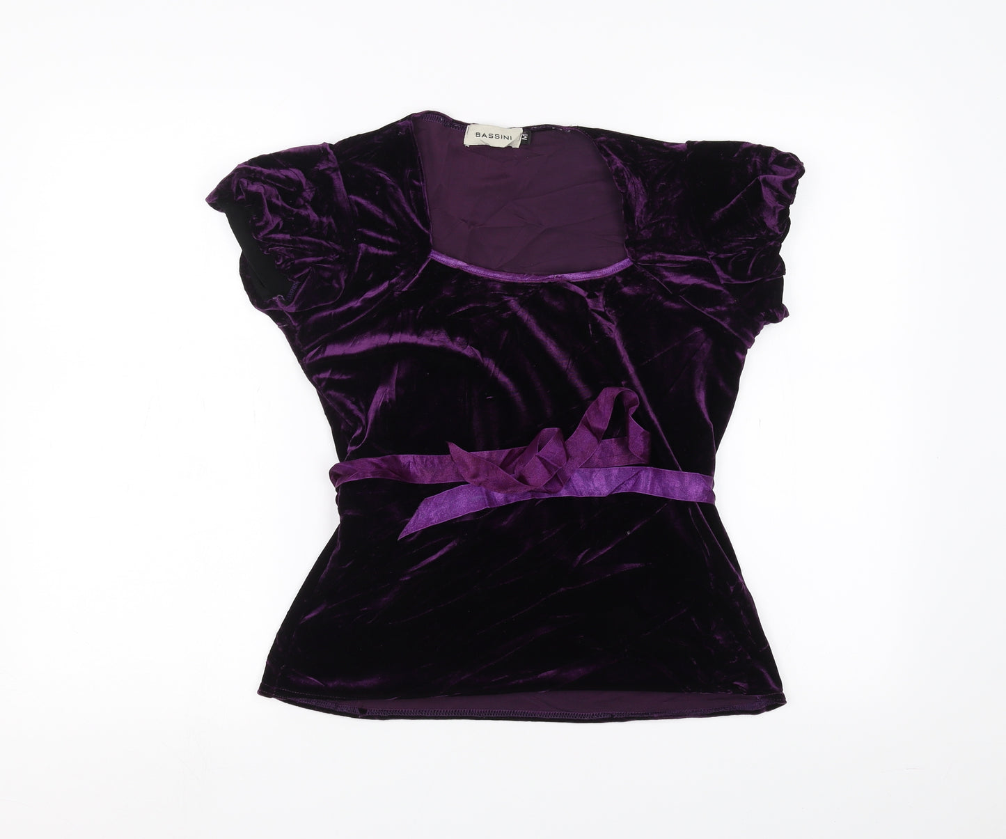 BASSINI Womens Purple   Basic T-Shirt Size M