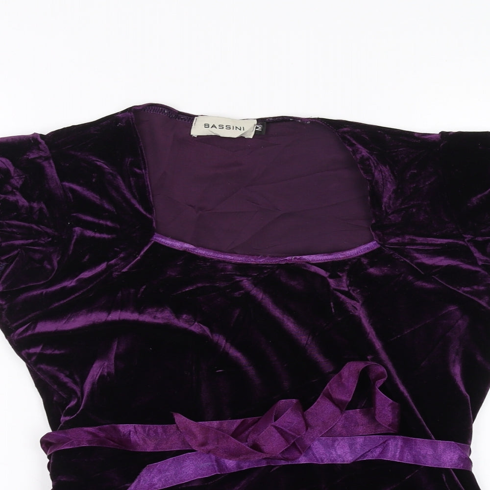 BASSINI Womens Purple   Basic T-Shirt Size M