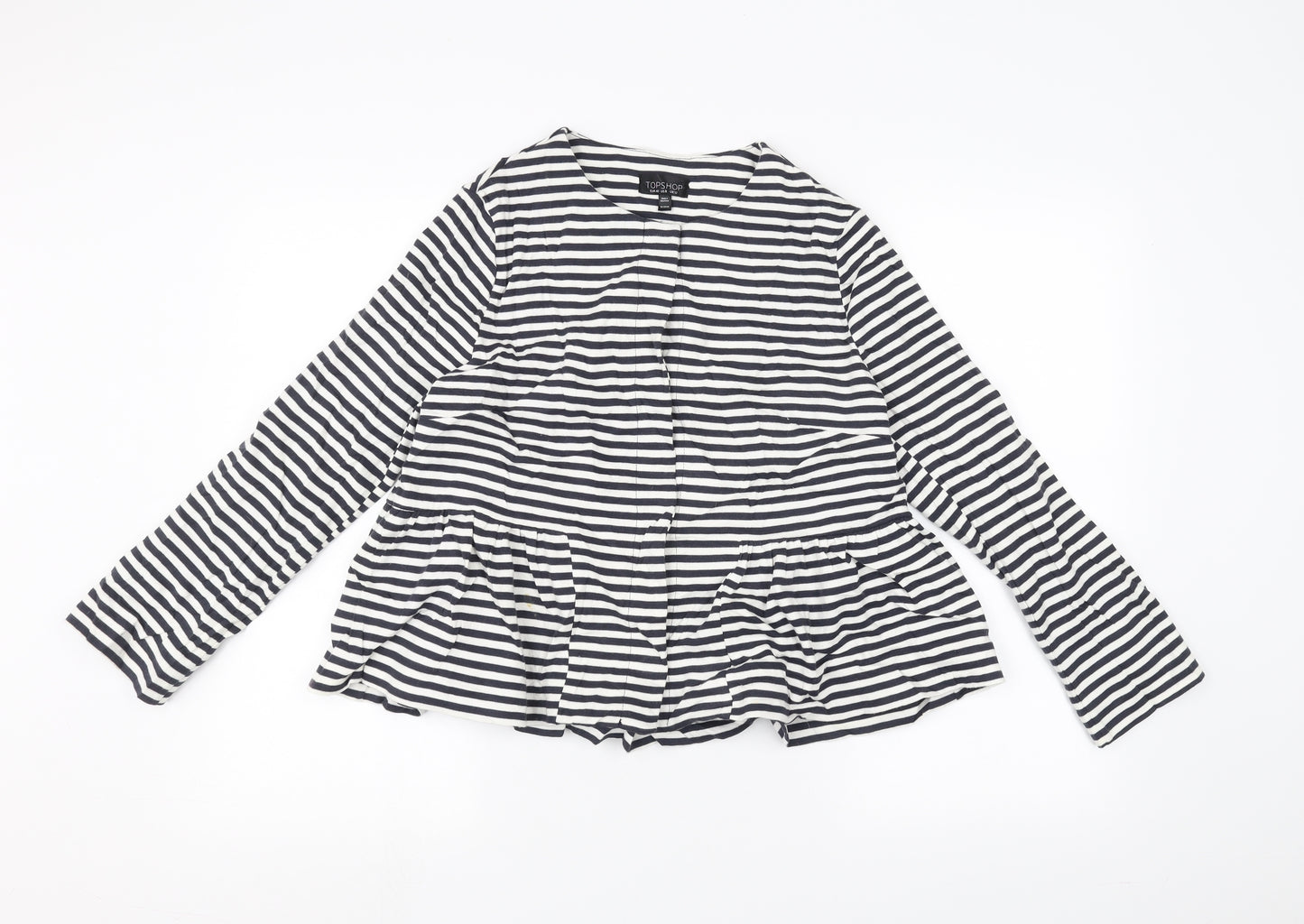 Topshop Womens White Striped  Pullover Jumper Size 12