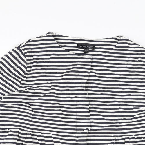Topshop Womens White Striped  Pullover Jumper Size 12