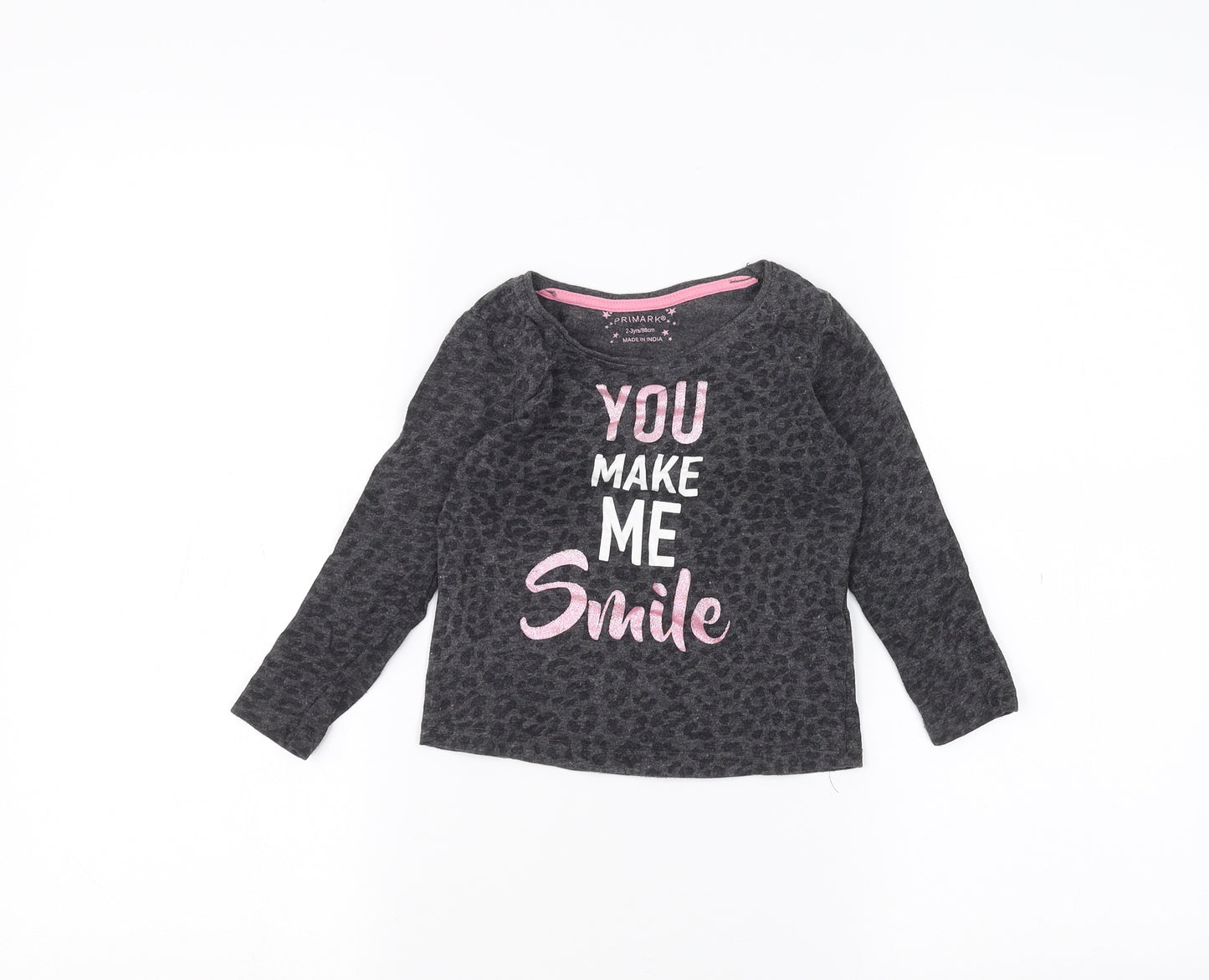 Primark Girls Black   Basic T-Shirt Size 2-3 Years