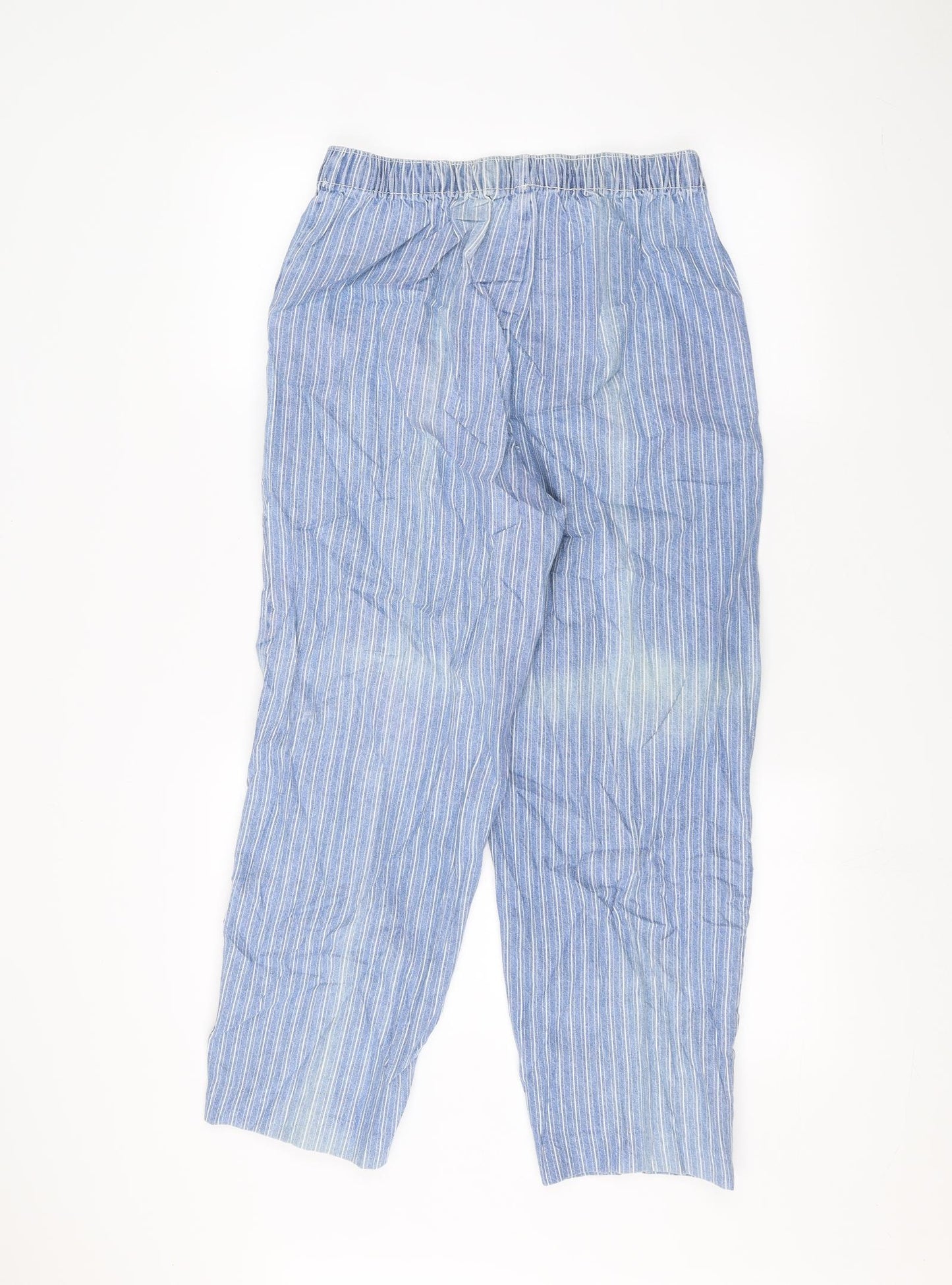 being casual Womens Blue Striped  Trousers  Size 14 L24 in