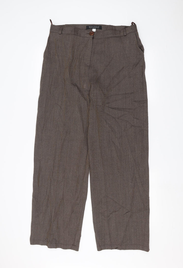 Dialogue Womens Brown Trousers Size L L28 in
