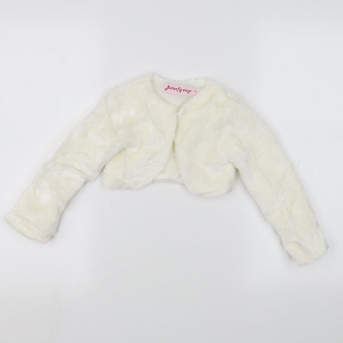 butterfly wings Girls White   Jacket  Size 4 Years