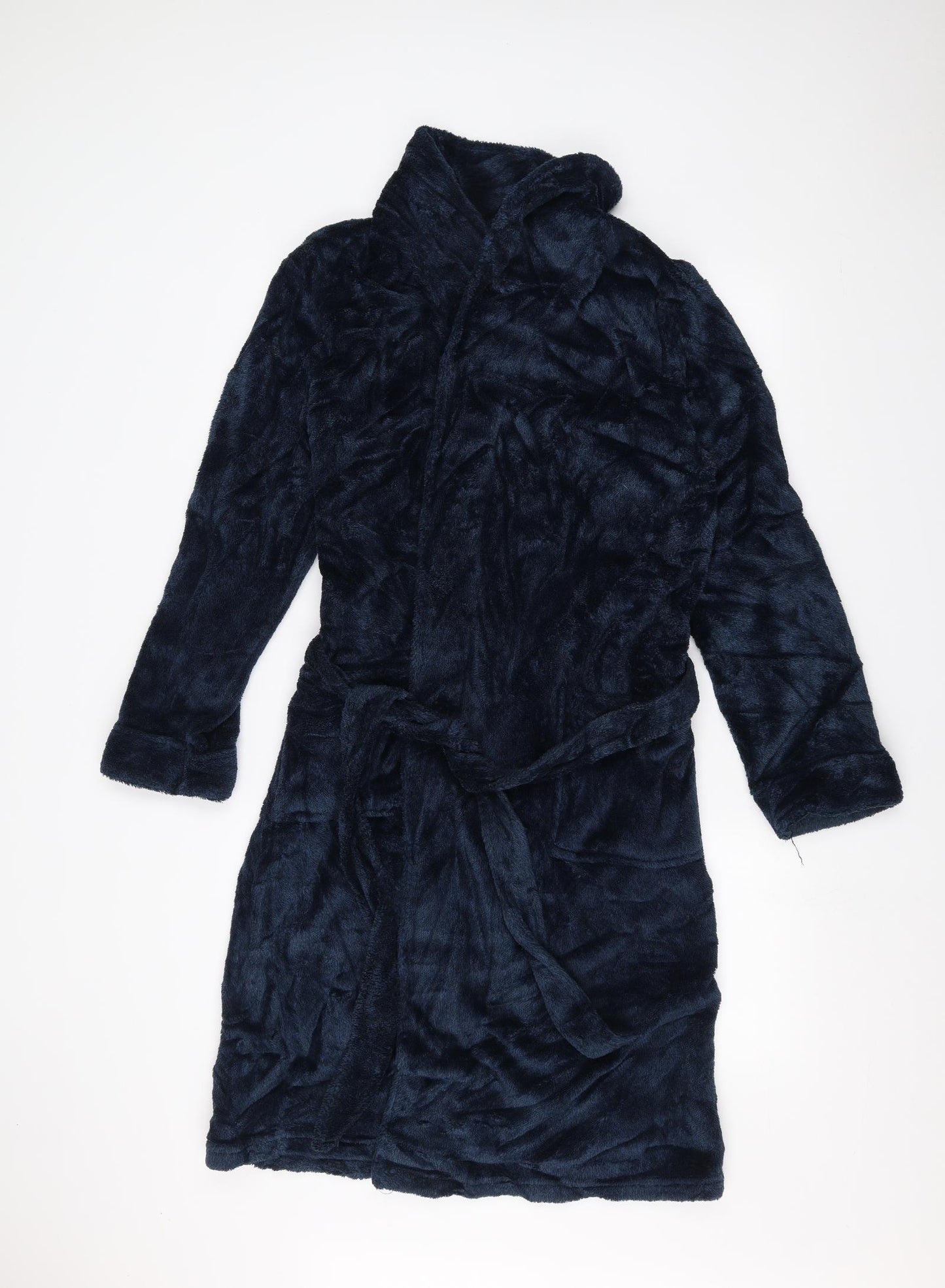 TU Mens Blue Solid   Robe Size M