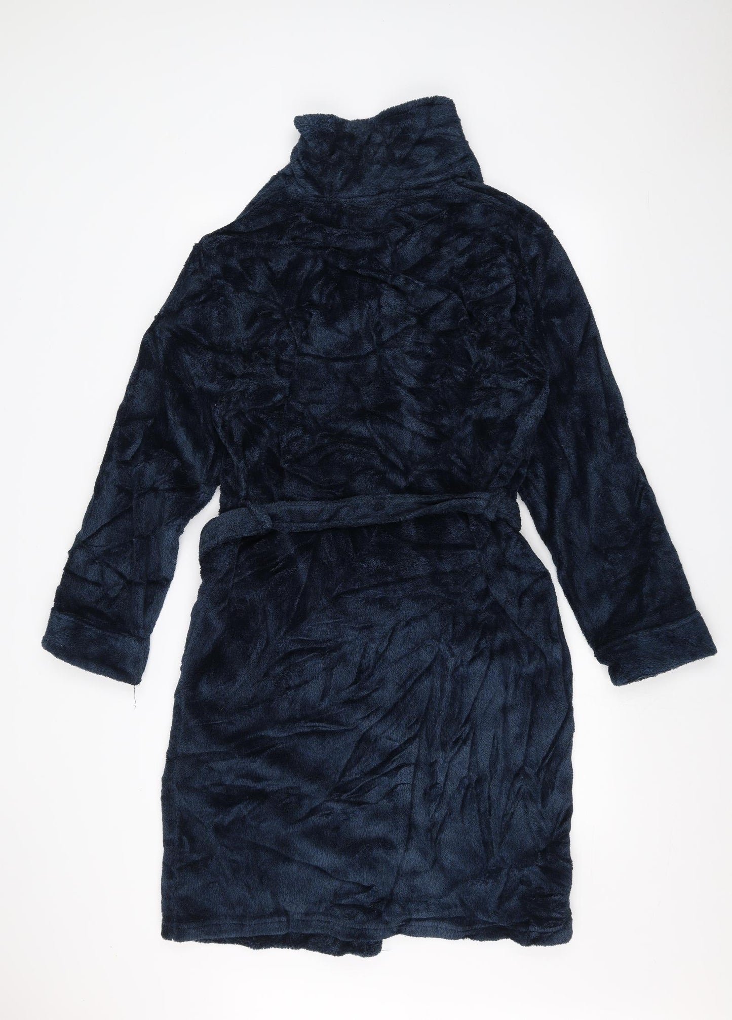 TU Mens Blue Solid   Robe Size M