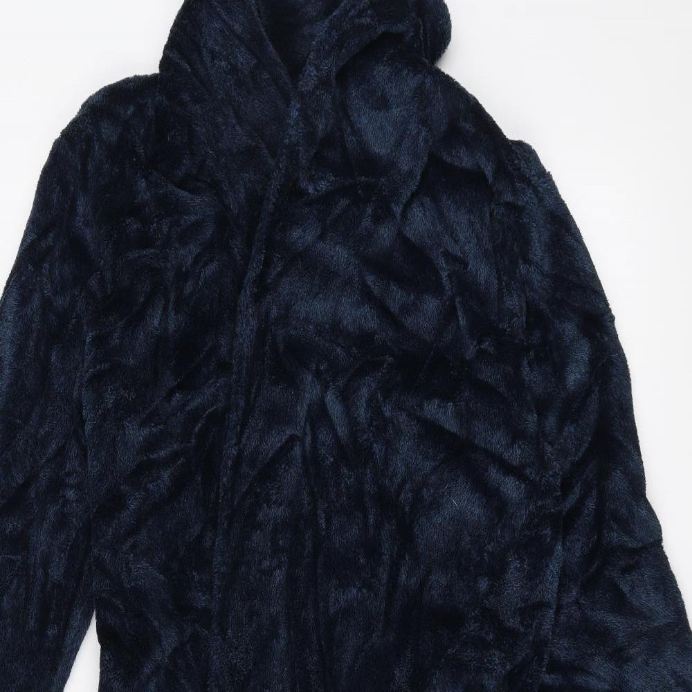 TU Mens Blue Solid   Robe Size M
