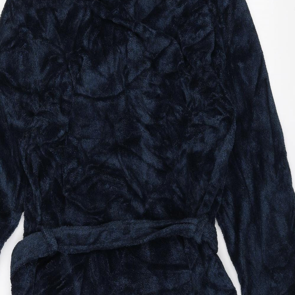 TU Mens Blue Solid   Robe Size M