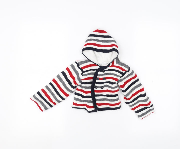 Nursery Rhyme Baby White Striped Jacket Size 3-6 Months