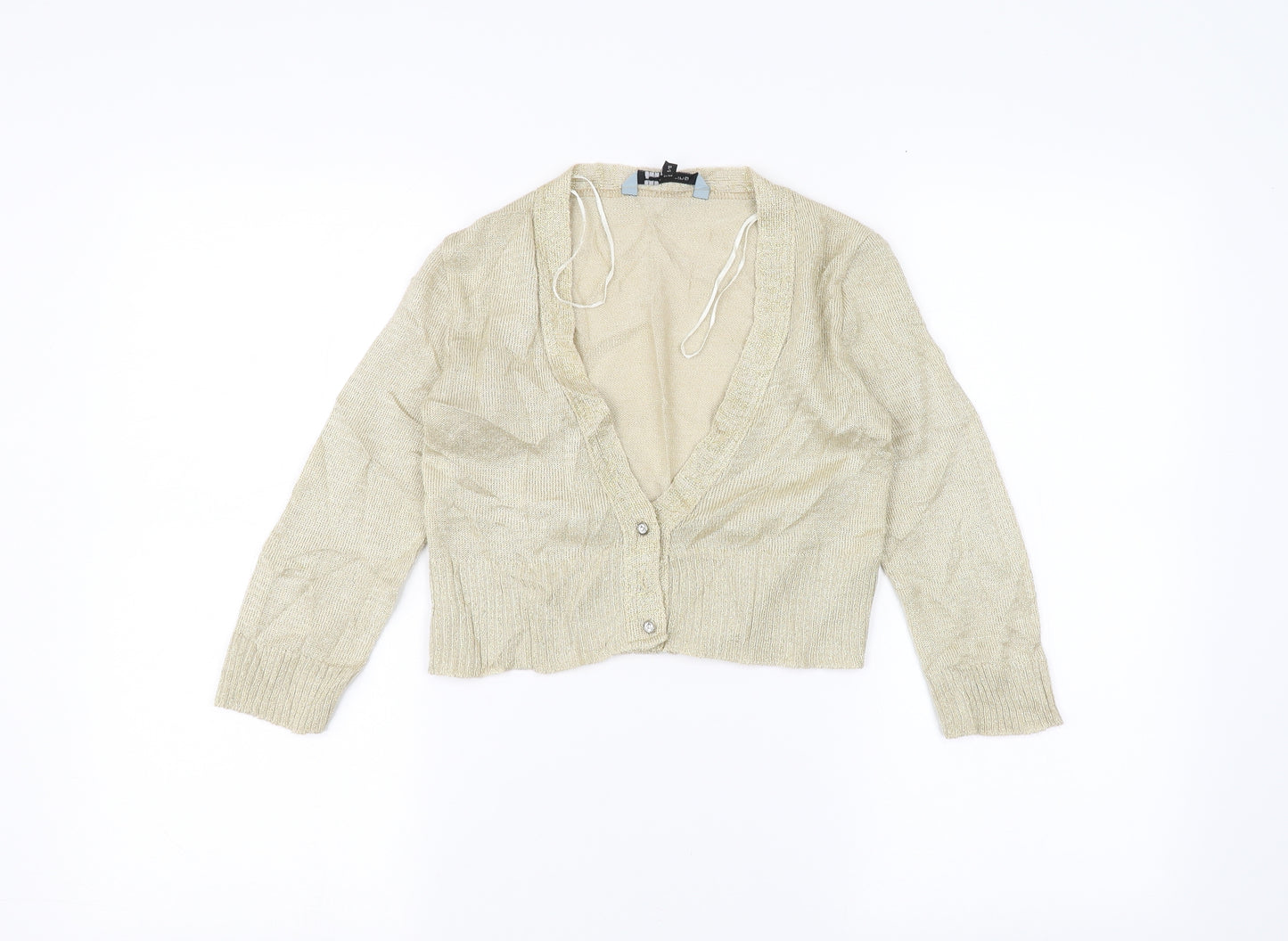 Red Herring Girls Gold   Cardigan Jumper Size 9-10 Years