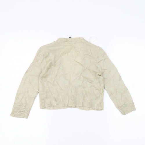 Red Herring Girls Gold   Cardigan Jumper Size 9-10 Years