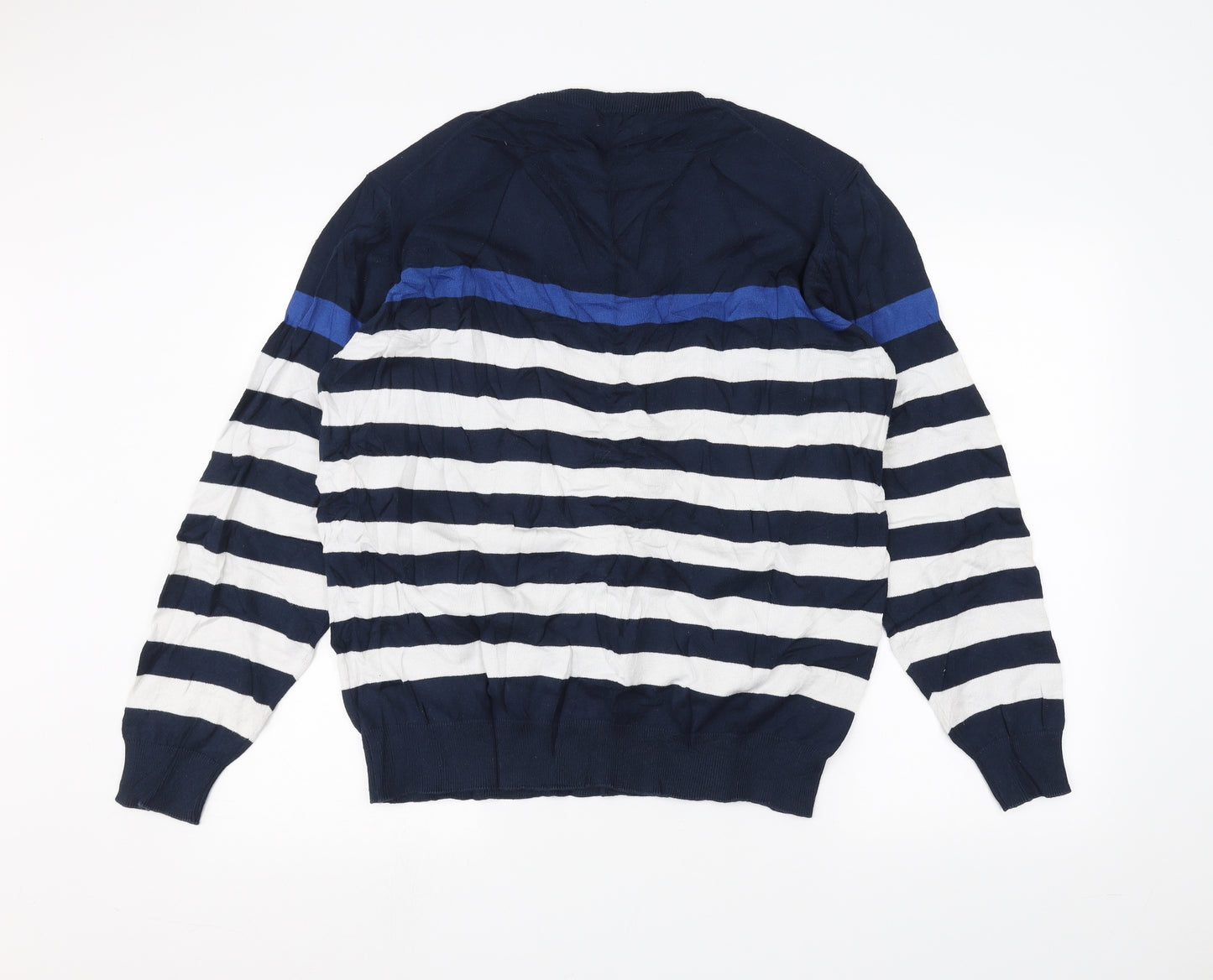 Essentials Womens White Striped  Pullover Jumper Size XL