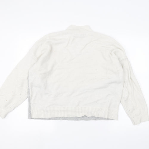 Oasis Womens White   Pullover Jumper Size L