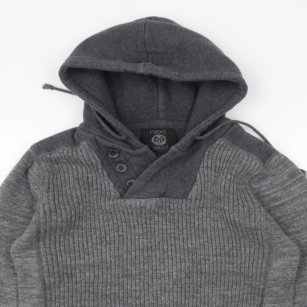 NEXT Mens Grey   Pullover Hoodie Size M
