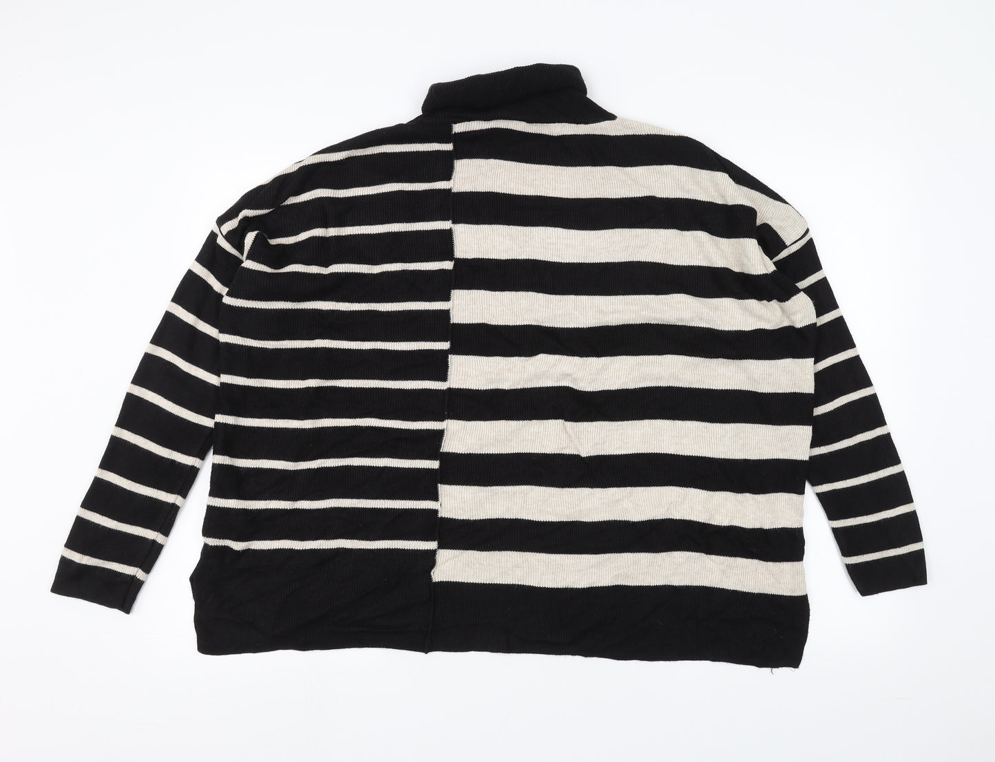 Wallis Womens Black Striped  Pullover Jumper Size S