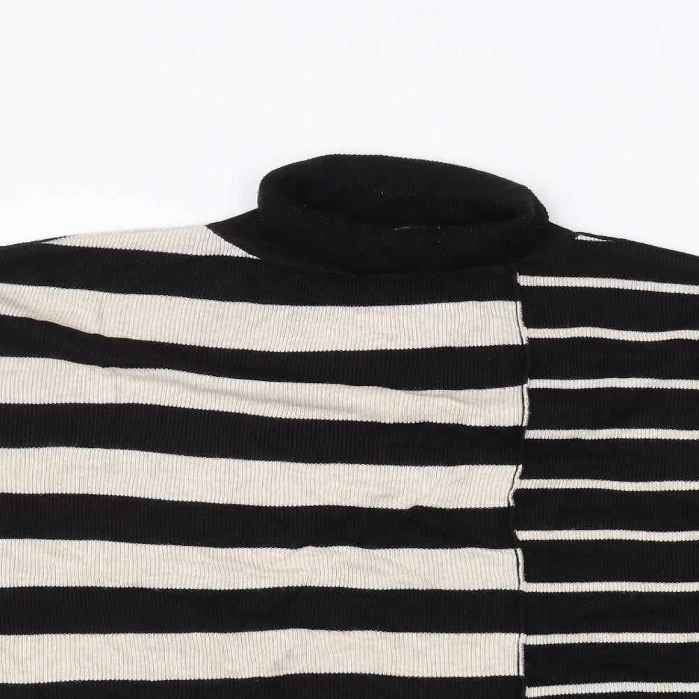 Wallis Womens Black Striped  Pullover Jumper Size S