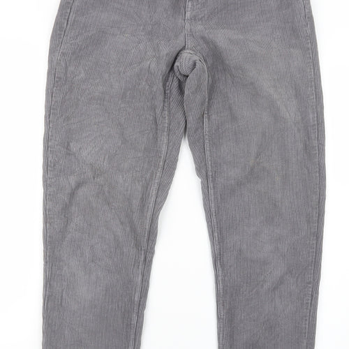 Topshop Womens Grey  Velvet Trousers  Size 27 in L29.5 in - Mom Fit