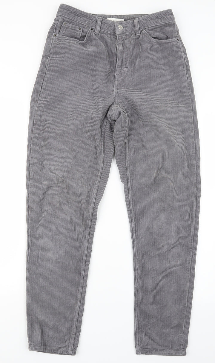 Topshop Womens Grey Velvet Trousers Size 27 in L29.5 in - Mom Fit
