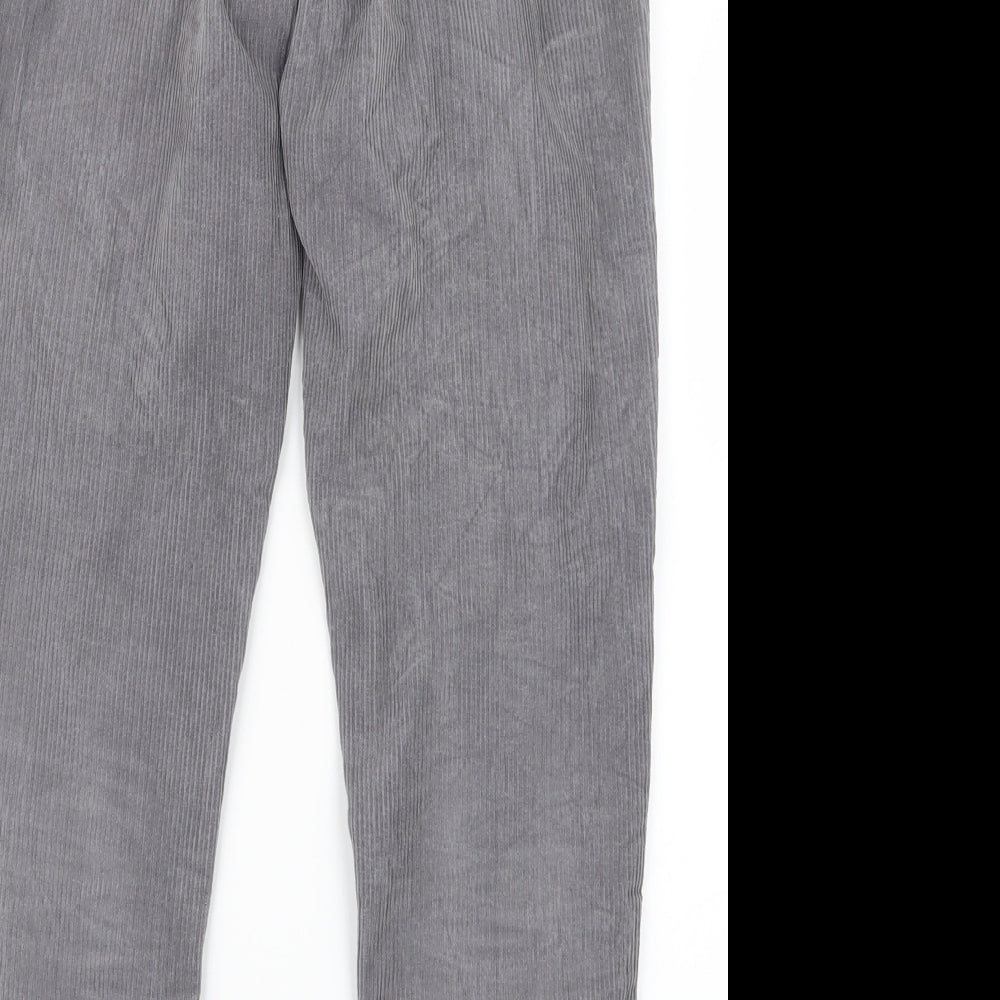 Topshop Womens Grey  Velvet Trousers  Size 27 in L29.5 in - Mom Fit