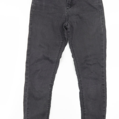 Topshop Womens Black  Denim Straight Jeans Size 25 in L26 in