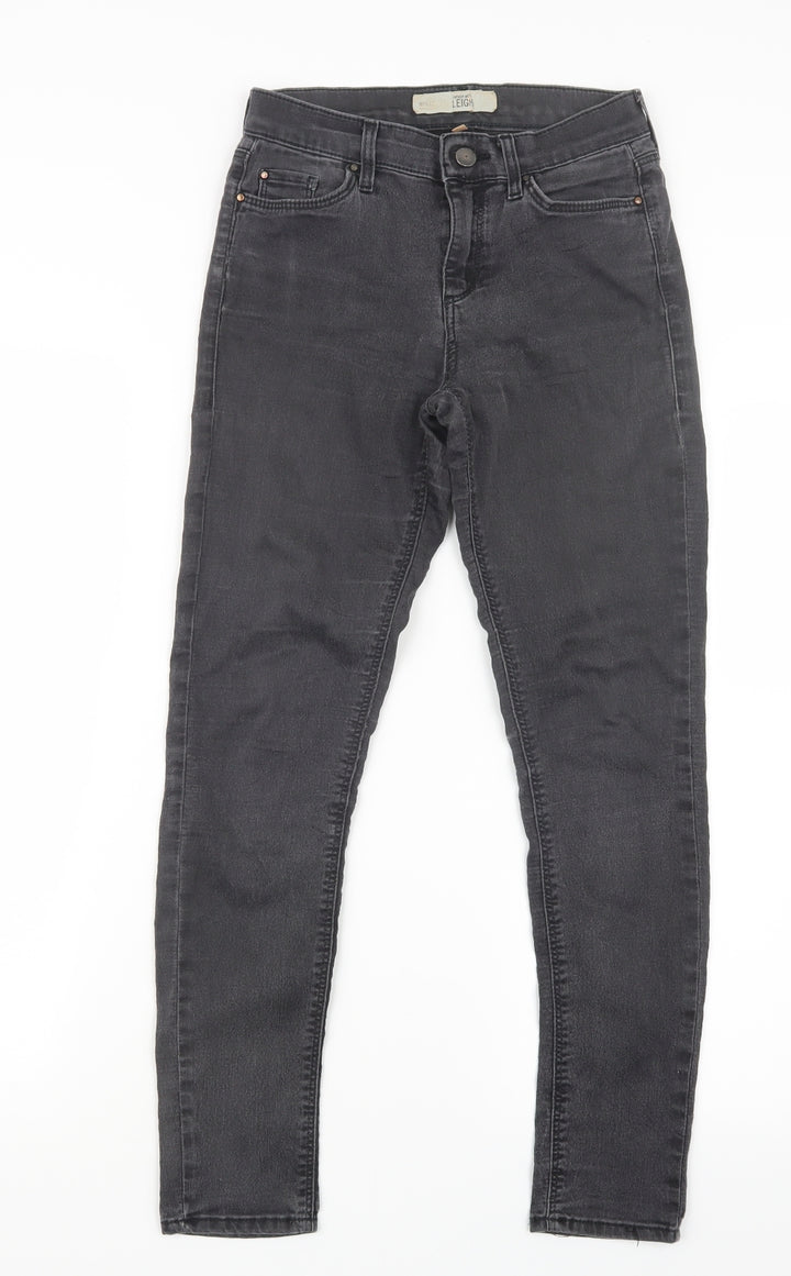 Topshop Womens Black Denim Straight Jeans Size 25 in L26 in