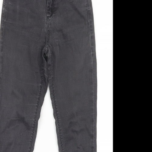 Topshop Womens Black  Denim Straight Jeans Size 25 in L26 in