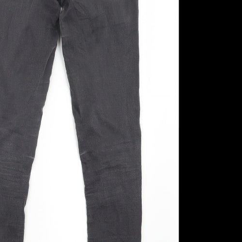 Topshop Womens Black  Denim Straight Jeans Size 25 in L26 in