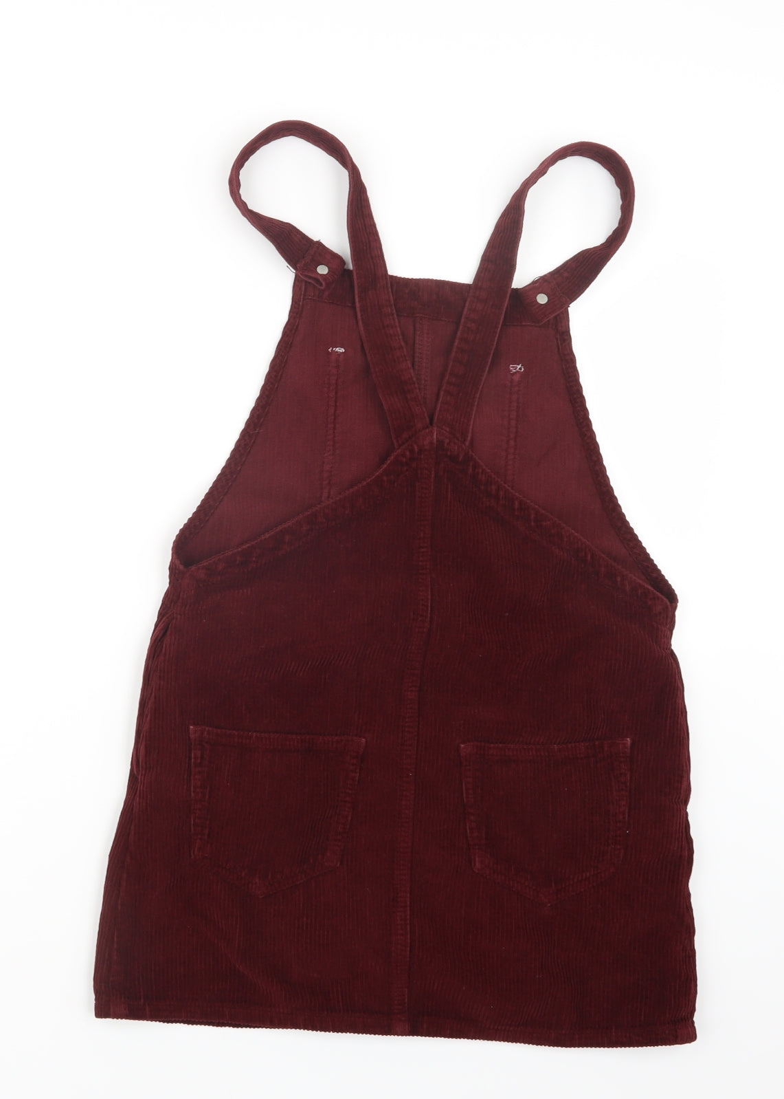 Topshop Womens Red  Velvet Pinafore/Dungaree Dress  Size 6