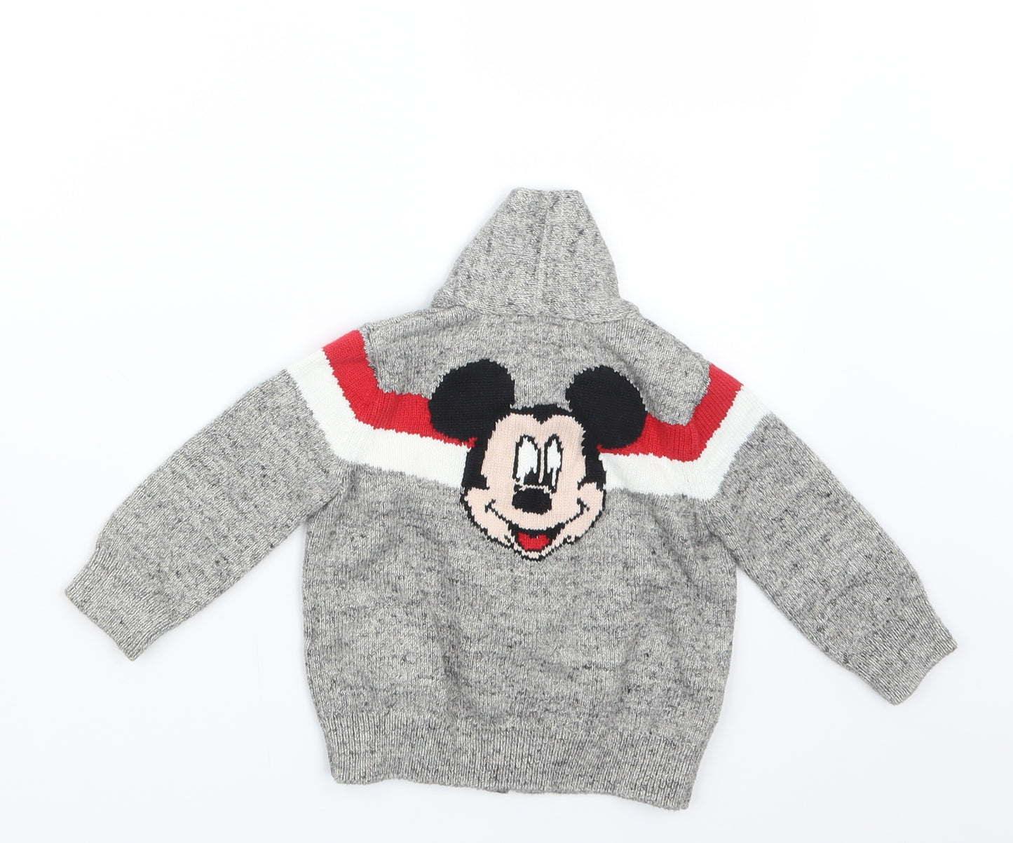 Gap Boys Grey  Knit Jacket  Size 12-18 Months  - Mickey Mouse