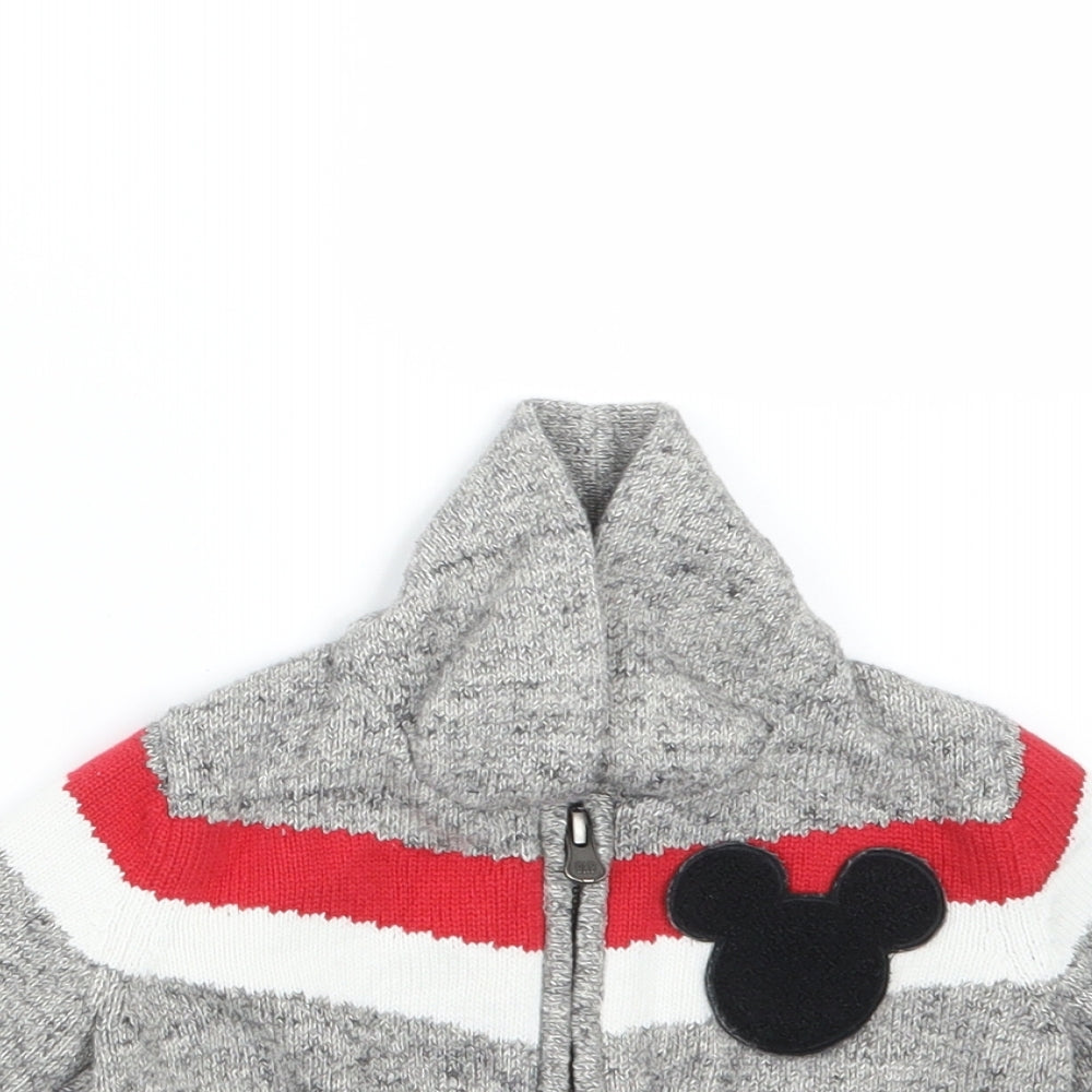Gap Boys Grey  Knit Jacket  Size 12-18 Months  - Mickey Mouse