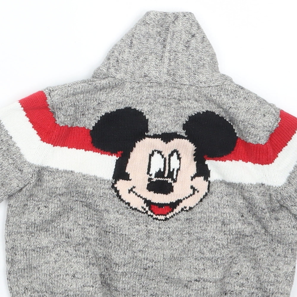 Gap Boys Grey  Knit Jacket  Size 12-18 Months  - Mickey Mouse