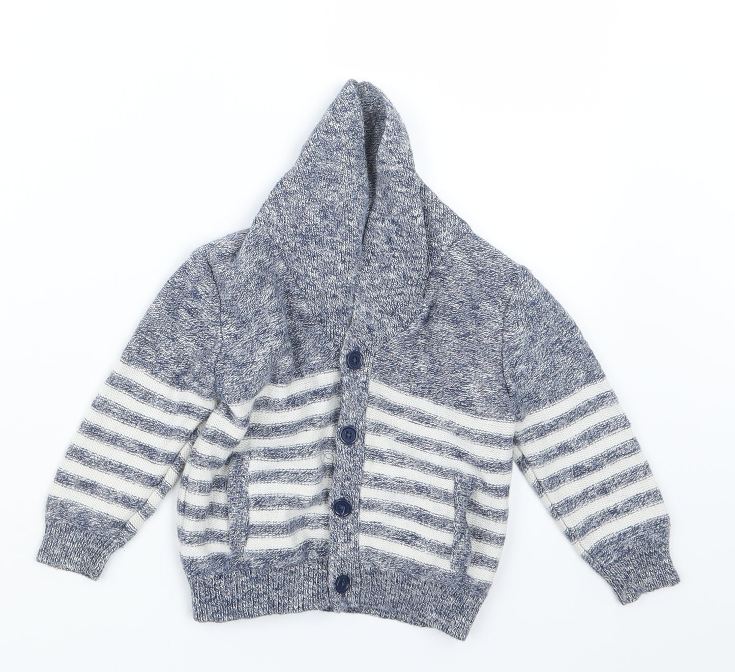George Boys Blue  Knit Cardigan Jumper Size 12-18 Months
