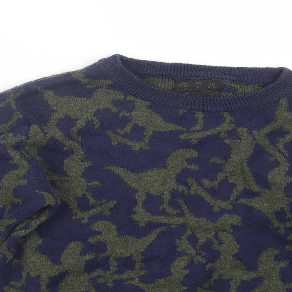 F&F Boys Blue  Knit Pullover Jumper Size 5-6 Years
