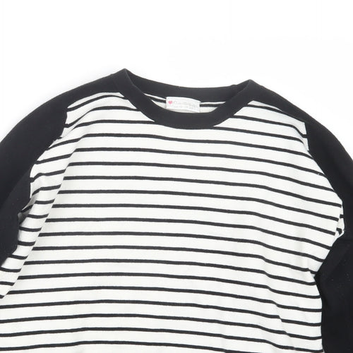 Miss Selfridge Womens Black Striped Knit Pullover Jumper Size 16