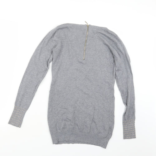 Minority Womens Grey  Knit Pullover Jumper Size S
