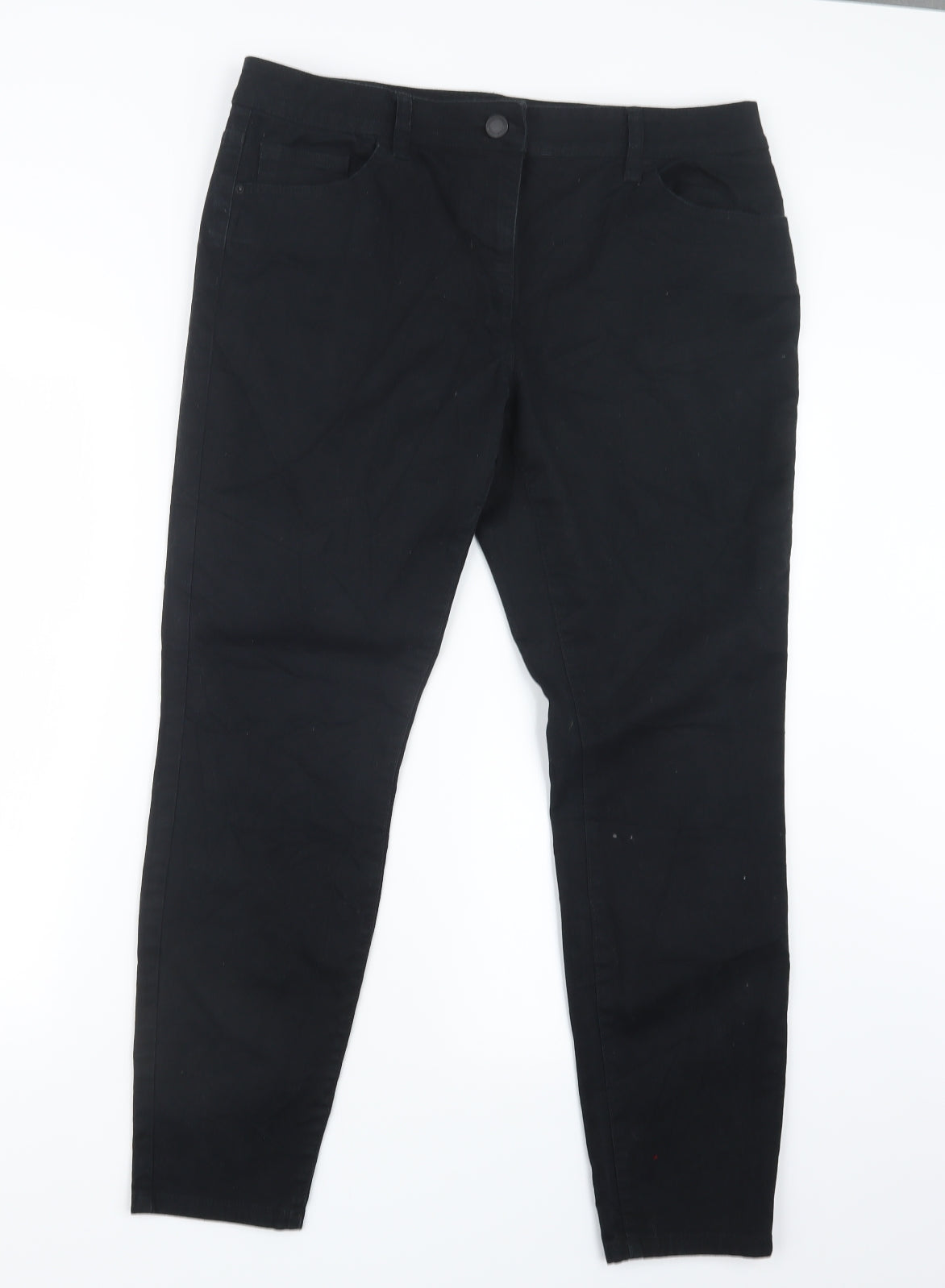 NEXT Womens Black  Denim Skinny Jeans Size 16 L28 in