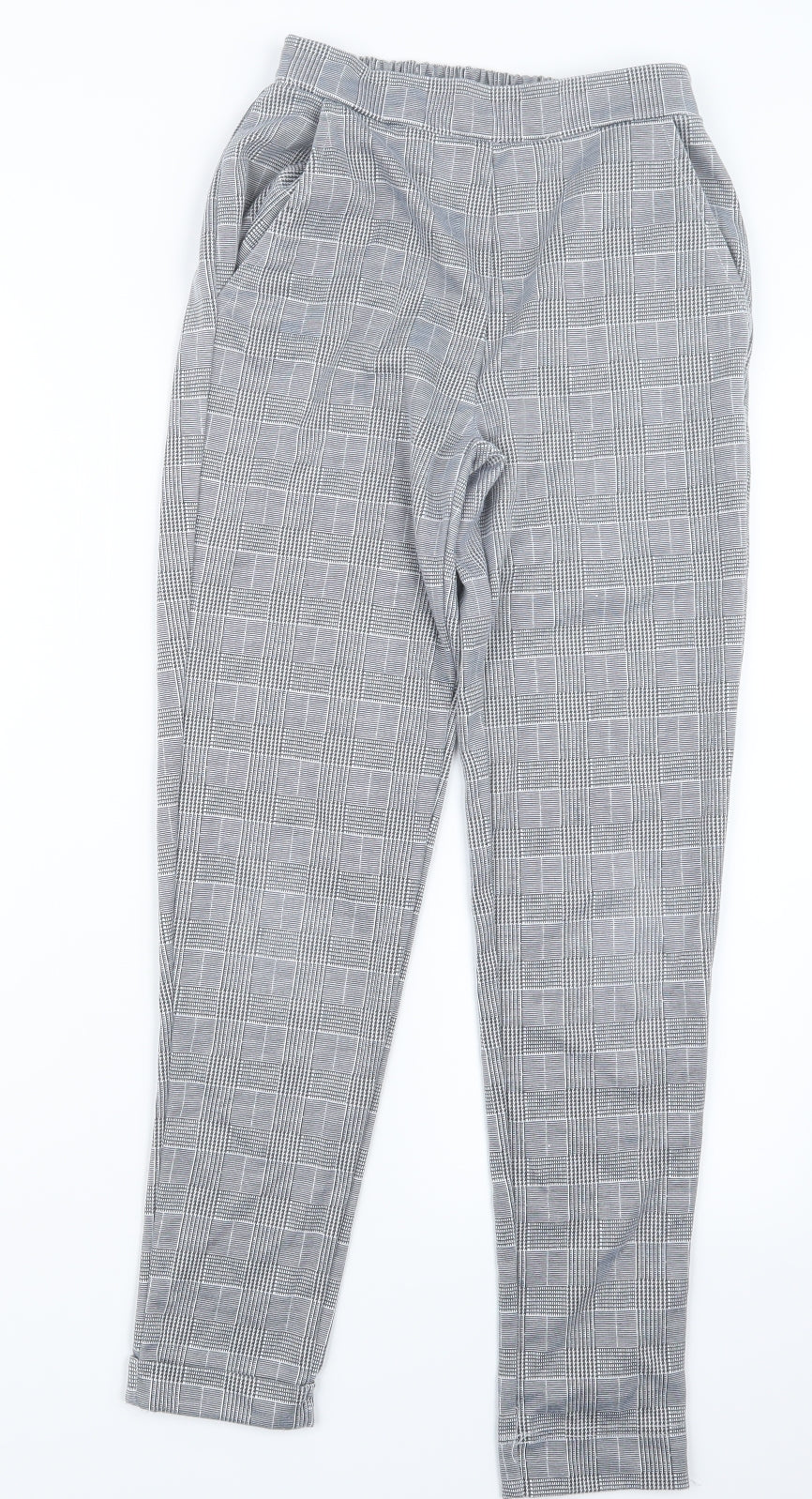 Primark Womens Grey Houndstooth  Trousers  Size 6 L27.5 in