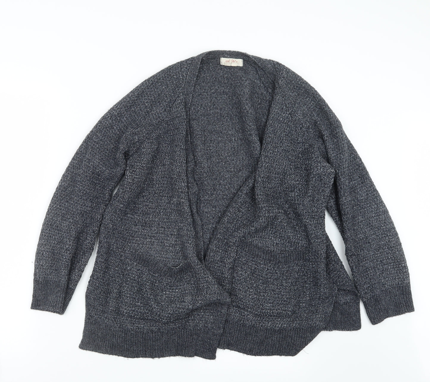 Fat Face Womens Grey  Knit Cardigan Jumper Size 14