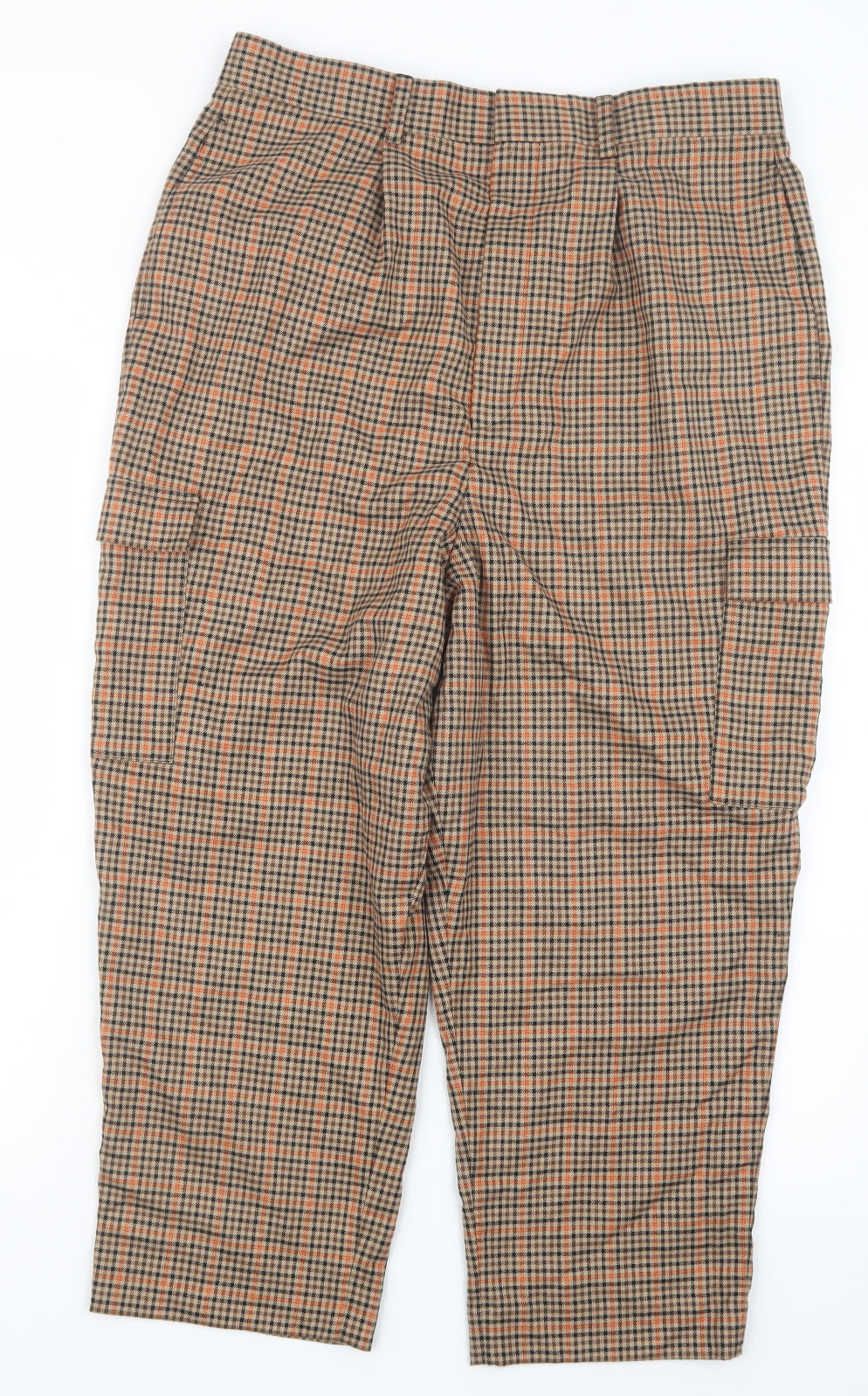 ASOS Mens Orange Houndstooth  Cropped Trousers Size 31 in L21 in